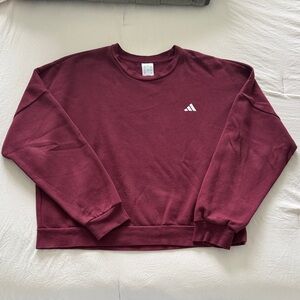 Adidas Embroidered Logo Women’s Maroon Crewneck Sweater L